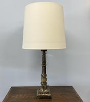 French Aged Brass Table Lamp