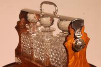 Liquor Cellar / Tantalus In Silver Metal And Oak Three Crystal Bottles - 19th Century (8 of 10) Liquor Cellar / Tantalus In Silver Metal And Oak Three Crystal Bottles - 19th Century (8 of 10)