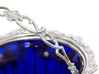 Large Victorian Silver Plated Sugar Basket with a Bristol Blue Liner (3 of 5) Large Victorian Silver Plated Sugar Basket with a Bristol Blue Liner (3 of 5)