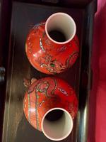 Pair of Chinese Red Oxide Five Claw Dragon Vases c.1900 (10 of 10) Pair of Chinese Red Oxide Five Claw Dragon Vases c.1900 (10 of 10)