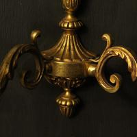 French Pair Of Gilded Bronze Twin Arm Wall Lights (9 of 10) French Pair Of Gilded Bronze Twin Arm Wall Lights (9 of 10)