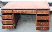 1960s Large Mahogany Pedestal Desk with Brown Leather Top (2 of 4) 1960s Large Mahogany Pedestal Desk with Brown Leather Top (2 of 4)