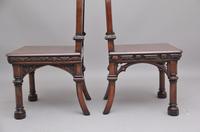 Near Pair of 19th Century Carved Oak Gothic Hall Chairs (10 of 12) Near Pair of 19th Century Carved Oak Gothic Hall Chairs (10 of 12)