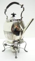 English Victorian Antique Solid Silver Spirit Kettle with Original Silver Burner c.1900 (2 of 9) English Victorian Antique Solid Silver Spirit Kettle with Original Silver Burner c.1900 (2 of 9)
