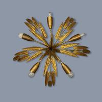 Spanish Ferro Art Gilt Palm Ceiling Light (5 of 11) Spanish Ferro Art Gilt Palm Ceiling Light (5 of 11)