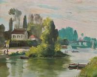 Original 1902 Antique French Riverscape Landscape Oil on Canvas Painting (4 of 13) Original 1902 Antique French Riverscape Landscape Oil on Canvas Painting (4 of 13)