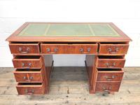 Reproduction Yew Wood Kneehole Desk (9 of 12) Reproduction Yew Wood Kneehole Desk (9 of 12)