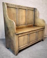 Oak Panelled Box Settle / Oak Hall Bench (4 of 11) Oak Panelled Box Settle / Oak Hall Bench (4 of 11)
