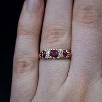 Antique Ruby & Old Cut Diamond 18ct 18K Yellow Gold Scroll Ring (4 of 9) Antique Ruby & Old Cut Diamond 18ct 18K Yellow Gold Scroll Ring (4 of 9)