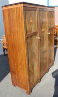 1940s Walnut 3 Door Wardrobe with Inlay Detailing. (7 of 7) 1940s Walnut 3 Door Wardrobe with Inlay Detailing. (7 of 7)