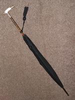 Antique Mother of Pearl Black Canopy Parasol -18 Carat GP W/Vacant Cartouche (9 of 15) Antique Mother of Pearl Black Canopy Parasol -18 Carat GP W/Vacant Cartouche (9 of 15)