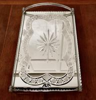 Art Deco Silver Plated Cut Glass Mirror Tray (7 of 11) Art Deco Silver Plated Cut Glass Mirror Tray (7 of 11)