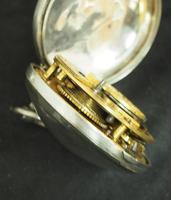 Good Antique Silver Pair Case Pocket Watch Fusee Verge Escapement Key Wind Enamel Dial Robinson London (10 of 11) Good Antique Silver Pair Case Pocket Watch Fusee Verge Escapement Key Wind Enamel Dial Robinson London (10 of 11)