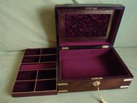Quality Brass Bound Rosewood Unisex Jewellery Box + Tray c.1850 (5 of 10) Quality Brass Bound Rosewood Unisex Jewellery Box + Tray c.1850 (5 of 10)