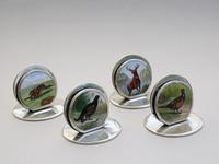 Cased Set of 4 Edwardian Silver & Enamel English Game Menu Holders by Sampson Mordan, Chester, 1904 (6 of 15) Cased Set of 4 Edwardian Silver & Enamel English Game Menu Holders by Sampson Mordan, Chester, 1904 (6 of 15)