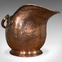 Antique Helmet Scuttle, Copper, Coal, Bucket, Fireside, Bin, Victorian c.1880 (8 of 9) Antique Helmet Scuttle, Copper, Coal, Bucket, Fireside, Bin, Victorian c.1880 (8 of 9)