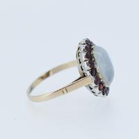 Antique Moonstone & Red Paste Oval Halo Cluster 9ct 9K Gold Dress Ring (5 of 8) Antique Moonstone & Red Paste Oval Halo Cluster 9ct 9K Gold Dress Ring (5 of 8)