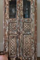 Unique Tall Two Door Teak & Painted Cabinet (9 of 16) Unique Tall Two Door Teak & Painted Cabinet (9 of 16)