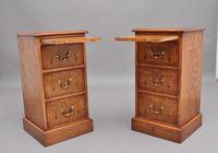 Pair of Mid 20th Century Burr Oak Bedside Chests (3 of 11) Pair of Mid 20th Century Burr Oak Bedside Chests (3 of 11)