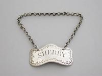 George III Silver Cushion Shaped Wine Label 'Sherry' by James Phipps, London c.1775 (2 of 6) George III Silver Cushion Shaped Wine Label 'Sherry' by James Phipps, London c.1775 (2 of 6)
