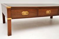 Antique Military Campaign Style Mahogany Leather Top Coffee Table (4 of 10) Antique Military Campaign Style Mahogany Leather Top Coffee Table (4 of 10)