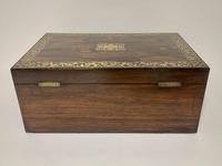 Superb Antique Rosewood Brass Inlaid Writing Slope Box with Double Hinge (11 of 12) Superb Antique Rosewood Brass Inlaid Writing Slope Box with Double Hinge (11 of 12)
