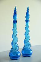 Pair of Depose Blue Glass Genie Bottles (3 of 10) Pair of Depose Blue Glass Genie Bottles (3 of 10)