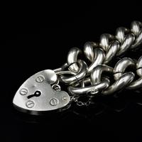 Vintage Heavy Chunky Heart Padlock Sterling Silver Curb Bracelet (10 of 10) Vintage Heavy Chunky Heart Padlock Sterling Silver Curb Bracelet (10 of 10)