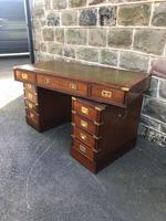 Brass Bound Mahogany Military Pedestal Desk (14 of 14) Brass Bound Mahogany Military Pedestal Desk (14 of 14)