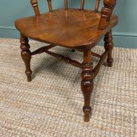 Elm Early Victorian Antique Smokers Bow Arm Chair (4 of 7) Elm Early Victorian Antique Smokers Bow Arm Chair (4 of 7)