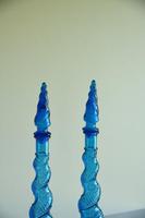 Pair of Depose Blue Glass Genie Bottles (5 of 10) Pair of Depose Blue Glass Genie Bottles (5 of 10)