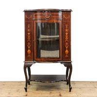 Antique Edwardian Inlaid Mahogany Display Cabinet