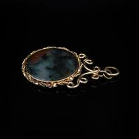 Antique Moss Agate Rolled Gold Ornate Fob Pendant (4 of 7) Antique Moss Agate Rolled Gold Ornate Fob Pendant (4 of 7)