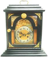 Interesting Quarter Striking German Bracket Clock by Junghans in Ebony Glazed Case (3 of 9) Interesting Quarter Striking German Bracket Clock by Junghans in Ebony Glazed Case (3 of 9)