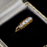Antique Edwardian Old Cut Diamond Five Stone 18K Gold Ring (10 of 10) Antique Edwardian Old Cut Diamond Five Stone 18K Gold Ring (10 of 10)