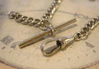 Antique Pocket Watch Chain 1890 Victorian Chunky Silver Nickel Albert With T Bar (8 of 11) Antique Pocket Watch Chain 1890 Victorian Chunky Silver Nickel Albert With T Bar (8 of 11)