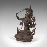 Tall Antique Manjushri Statue, Oriental, Bronze Figure, Seated Deity, Circa 1900 (9 of 12) Tall Antique Manjushri Statue, Oriental, Bronze Figure, Seated Deity, Circa 1900 (9 of 12)
