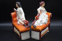 Unusual Pair of Mid 19th Century Staffordshire Reclining Figures (5 of 5) Unusual Pair of Mid 19th Century Staffordshire Reclining Figures (5 of 5)