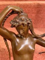 French Bronze Figure of Naked Woman with Long Plaited Braids. Late 19th Century (4 of 10) French Bronze Figure of Naked Woman with Long Plaited Braids. Late 19th Century (4 of 10)