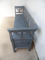 Lovely Grey / Blue 3-4 Seater Antique Pine Kitchen / Hall Box Settle / Bench (5 of 10) Lovely Grey / Blue 3-4 Seater Antique Pine Kitchen / Hall Box Settle / Bench (5 of 10)