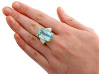 25.23ct Aquamarine & 3.40ct Diamond, Platinum Dress Ring - Vintage c.1950 (7 of 9) 25.23ct Aquamarine & 3.40ct Diamond, Platinum Dress Ring - Vintage c.1950 (7 of 9)