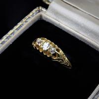 Antique Victorian Old Cut Diamond Three Stone Trilogy 18ct Gold Scroll Ring (7 of 10) Antique Victorian Old Cut Diamond Three Stone Trilogy 18ct Gold Scroll Ring (7 of 10)