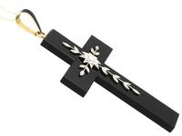 Black Onyx, Diamond, Yellow Gold Cross Pendant (4 of 9) Black Onyx, Diamond, Yellow Gold Cross Pendant (4 of 9)