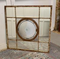 Large 19th Century Industrial Window Mirror with Central Leaded Bottle Glass Opening (6 of 8) Large 19th Century Industrial Window Mirror with Central Leaded Bottle Glass Opening (6 of 8)