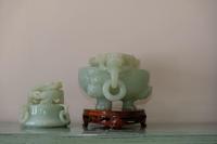 Carved Jade Twin Dragon Handled Tripod Incense Censer (12 of 18) Carved Jade Twin Dragon Handled Tripod Incense Censer (12 of 18)