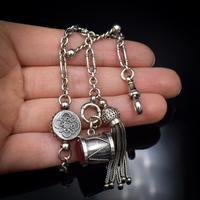 Antique Victorian Sterling Silver Albertina Albert Watch Chain Bracelet with Tassel and Drum Charm (2 of 14) Antique Victorian Sterling Silver Albertina Albert Watch Chain Bracelet with Tassel and Drum Charm (2 of 14)