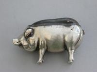 Edwardian Novelty Antique Silver Pig Pin Cushion by Adie & Lovekin, Birmingham 1902 (10 of 10) Edwardian Novelty Antique Silver Pig Pin Cushion by Adie & Lovekin, Birmingham 1902 (10 of 10)