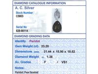23.20ct Peridot & 1.38ct Diamond, Platinum Pendant - Vintage c.1945 (7 of 9) 23.20ct Peridot & 1.38ct Diamond, Platinum Pendant - Vintage c.1945 (7 of 9)