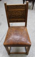 1900's French Oak Refectory Table with Set 6 Oak Chairs +Leather Embossed Seats. (8 of 9) 1900's French Oak Refectory Table with Set 6 Oak Chairs +Leather Embossed Seats. (8 of 9)