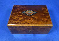 Victorian French Burr Cedar Jewellery Box with Original Interior (6 of 9) Victorian French Burr Cedar Jewellery Box with Original Interior (6 of 9)